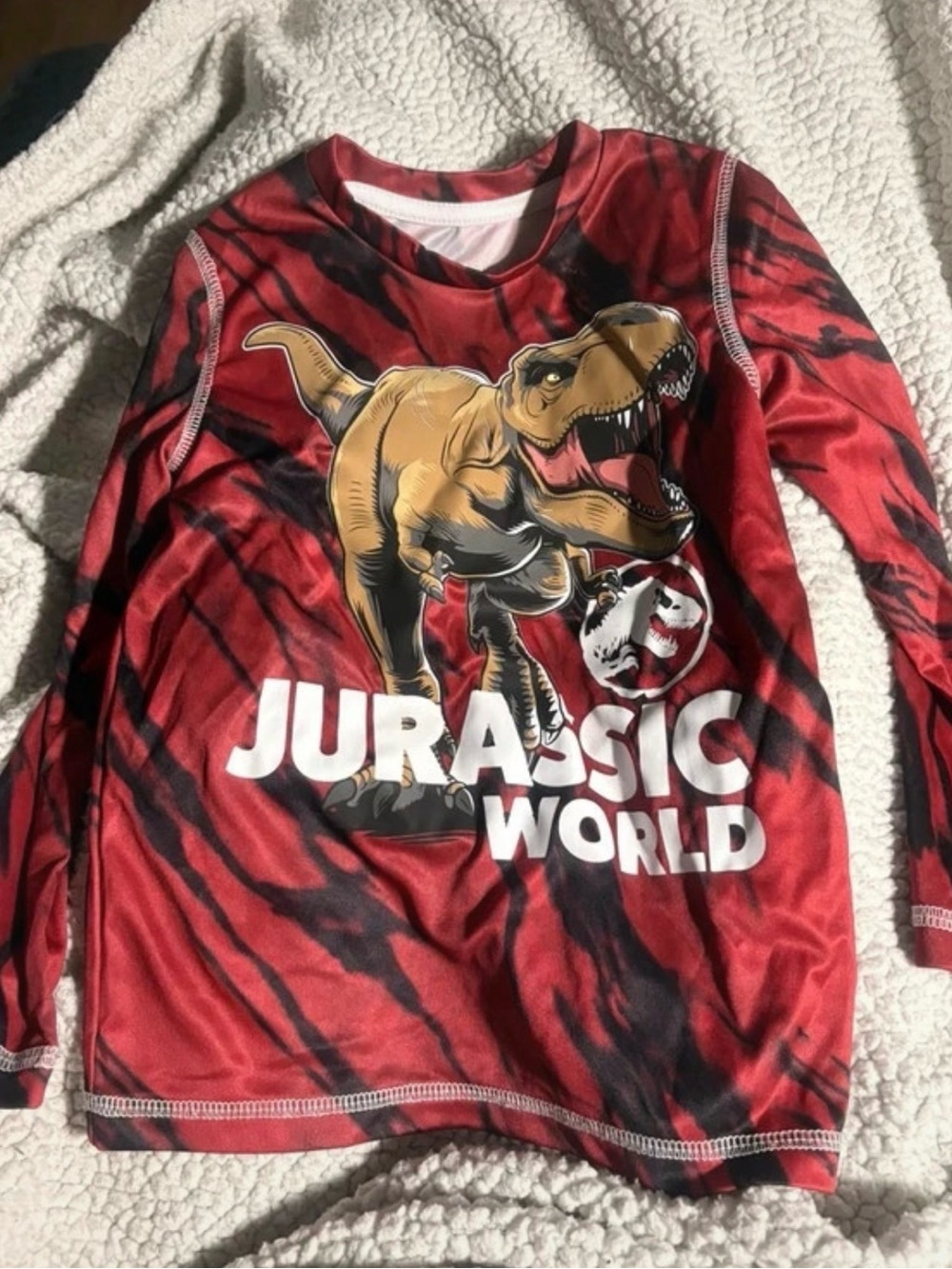 Jurassic World Boys' Red Long-Sleeve Dino Tee